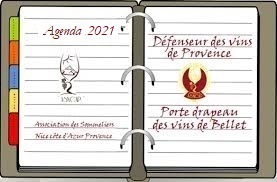 l'Agenda 2021 de l'Association des Sommeliers de Nice Côte d'Azur Provence